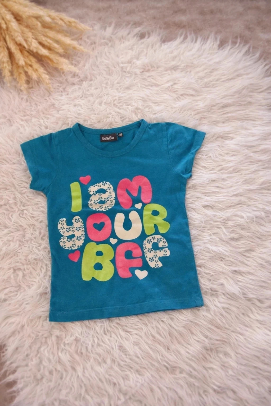 T‑shirt fille Bel&Bo – Taille 24/36 mois – Bleu « I am your BFF »